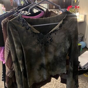 Embroidered Long Sleeve Top